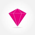Diamond or ruby icon. Precious stone flat symbol. Vector illustration